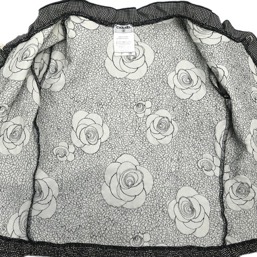 Chanel Collarless Cardigan Black 04P #36 143986 - Picture 7 of 10