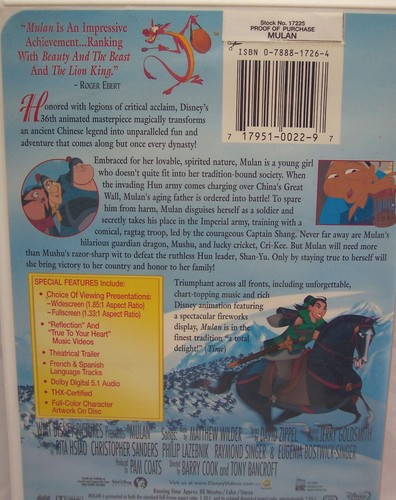 Walt Disney Limited Issue MULAN DVD Movie - Picture 3 of 4