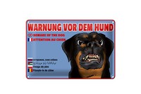 Blechschild Warnung Vor Hund 30X20 Cm Beware Of Dog Metall Deko Schild Tin Sign