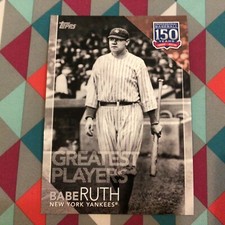 #51 Babe Ruth Yankees 5x7 HOF 7/49 made 2019 Topps 150 Years of Greatest Moments