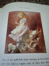 2 vintage books- Alice's Adventures in Wonderland & Through the Looking Glass