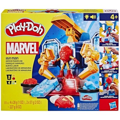 Hasbro G00355L0-Play-Doh-Marvel Iron Man-Buntes Labor Knet-Set+Licht&Sound