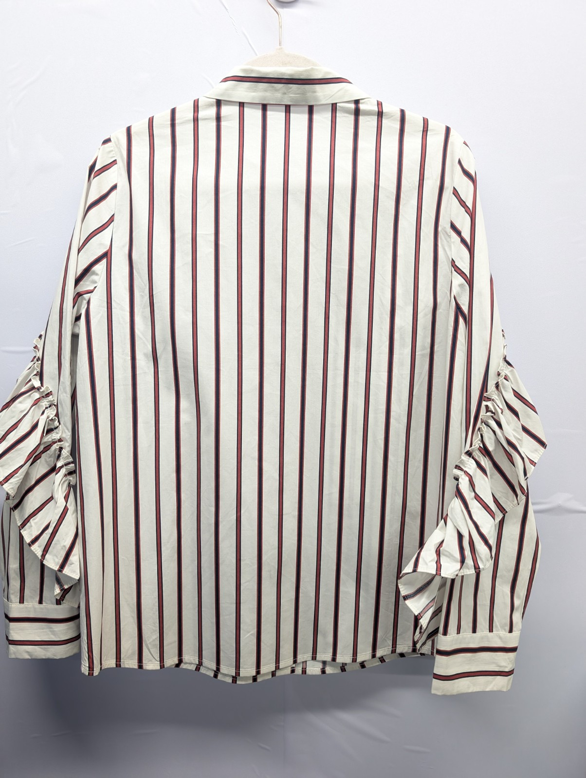 Pixie Market Button- Down Shirt striped Ruffled S… - image 8