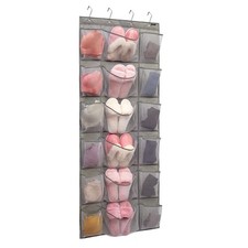 Over The Door Hanging Shoe Rack Organizer 18 Pockets Organizer with 6 Extra L...