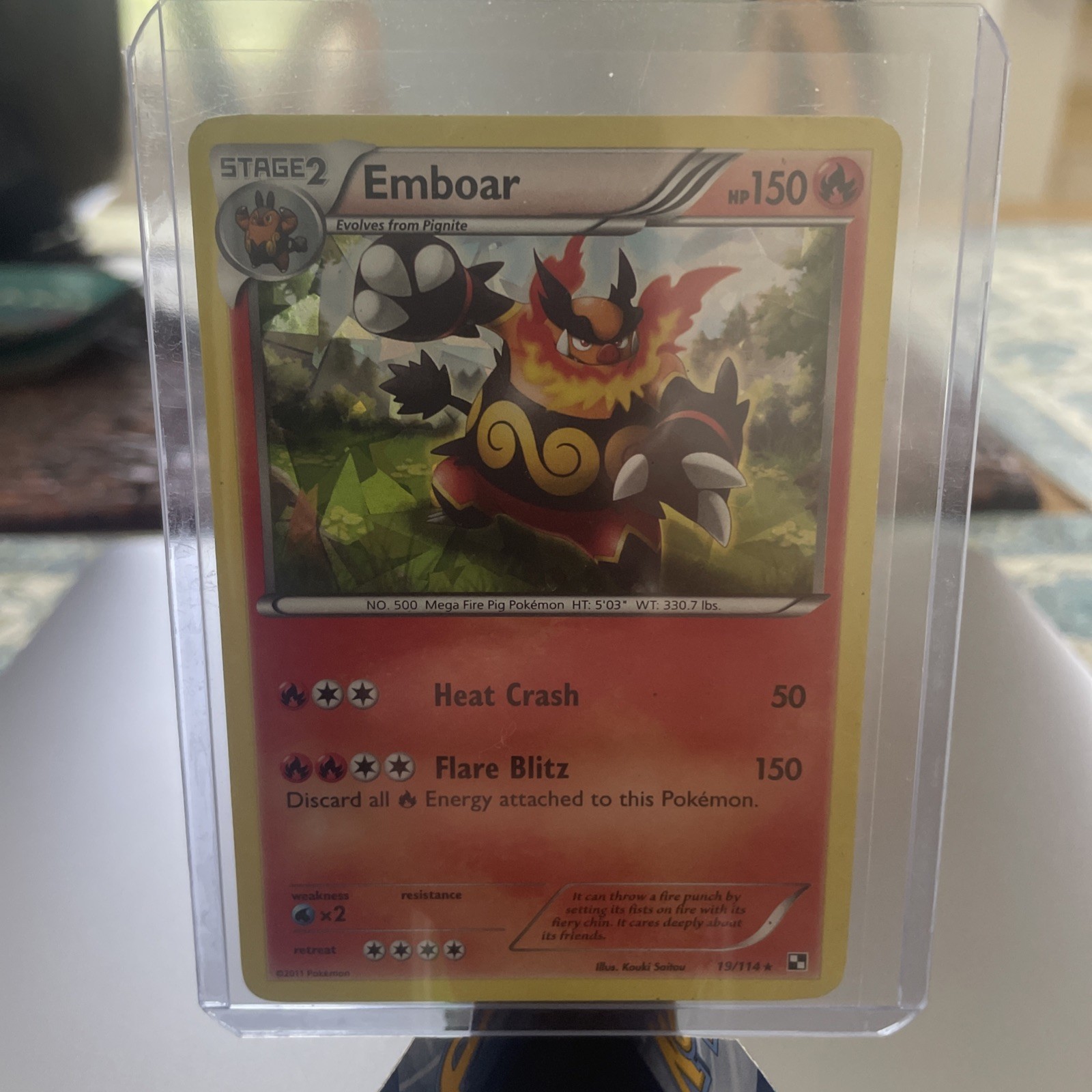 Pokemon Card - Emboar - 19/114 (Cracked Ice Holo) - Deck Exclusives Holo Rare