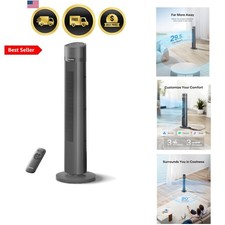 40-inch Bladeless Tower Fan for Bedroom, Standing Fan with Remote Control, 26...