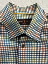 Robert Talbott Classic Mens L Plaid Button Down Shirt Multicolor Cotton