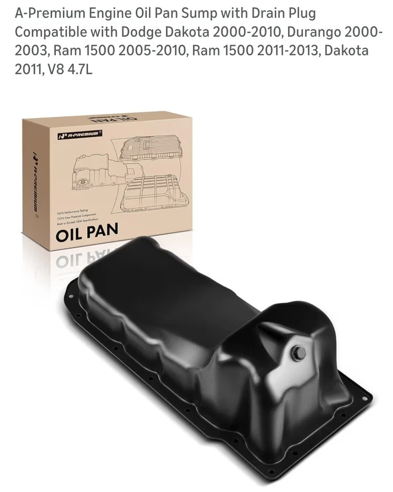 Новый масляный поддон двигателя для Dodge Dakota Durango Ram Raider 4,7 л 2001-13 53020902AB - Изображение 4 из 4