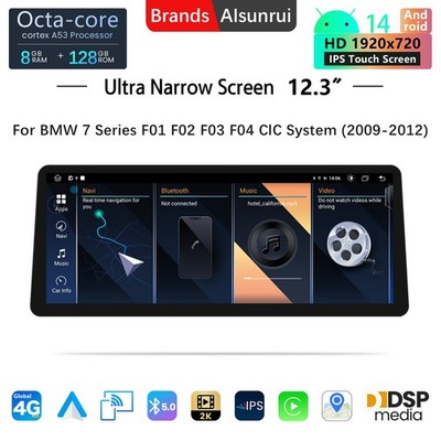 Ultra Narrow 12.3Inch Android Radio 128G for BMW 7 Series F01 2009-2012 Carplay