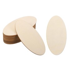 20PCS Oval Wood Pieces 7.1 Inch Unfinished Oval Shape Wooden Blank Cutouts Bu...