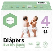 Disposable Diapers Size 4 - Parasol Clear Dry Natural 52ct