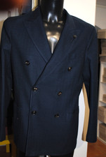 LARDINI SARTORIA GIACCA NUOVA 52 923,00 CARTELLINO COTONE BLU DOPPIOPETTO COTONE