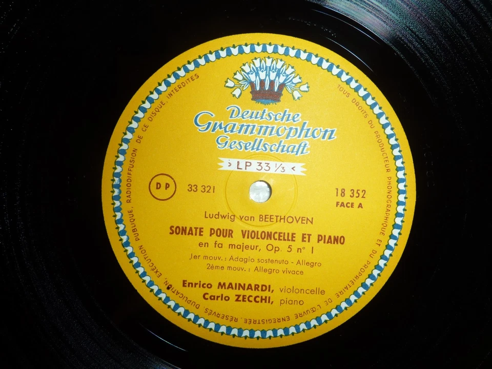RARE ENRICO MAINARDI & CARLO ZECCHI - Beethoven Sonates . LP 33T . DGG 18352 - Photo 4/4
