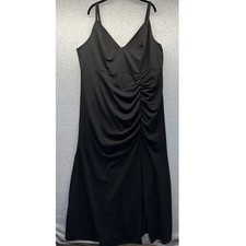 Emerald Sundae Dress Junior Womens Ball Gown Size 24 Black Ruched Side Slit NWT