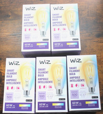  Lot of 5 60W Equivalent Wiz LED Filament Bulb Clear 60W ST19 E26 NEW -Lot of 5