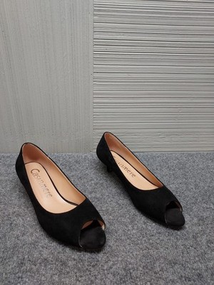Castamere Women Peep Toe Pumps 8 Black Kitten Heel Comfort Logo Outdoor Wear