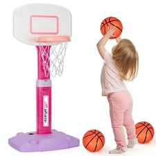 Adjustable Basketball Hoop for Toddlers 1-3, Indoor Outdoor Sports Toy, 3 Balls