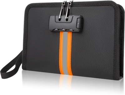 Fireproof Money Bag,Money Bag with Lock and Zipper,Safe Fireproof Waterproof,...