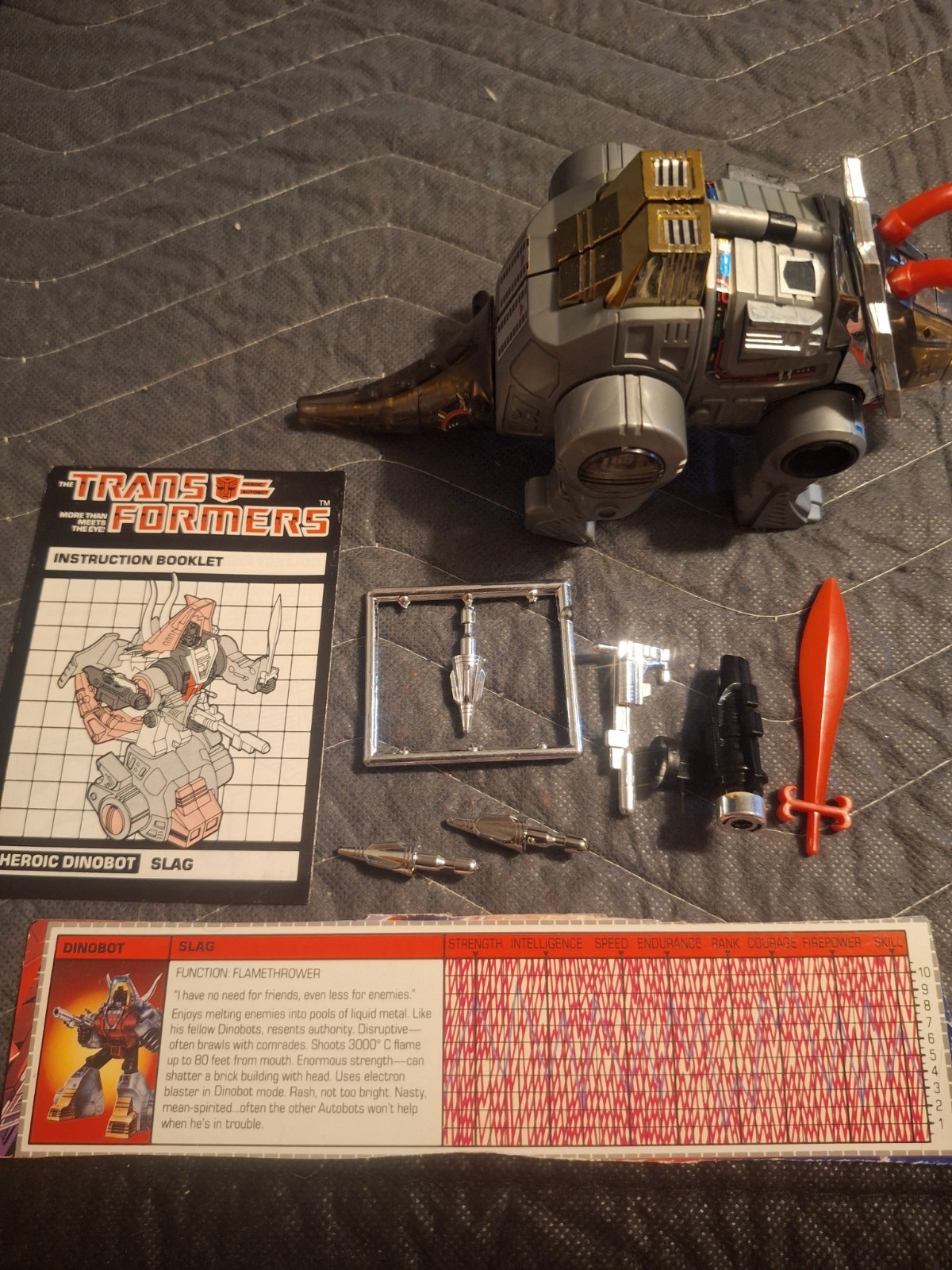 Transformers Vintage G1 Slag Complete w/Accessories 1985 Original Hasbro