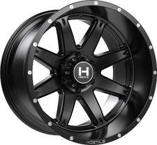 20x10 Hostile H109 Alpha Asphalt Satin Black Wheels 5x5 -19mm Set Of 4