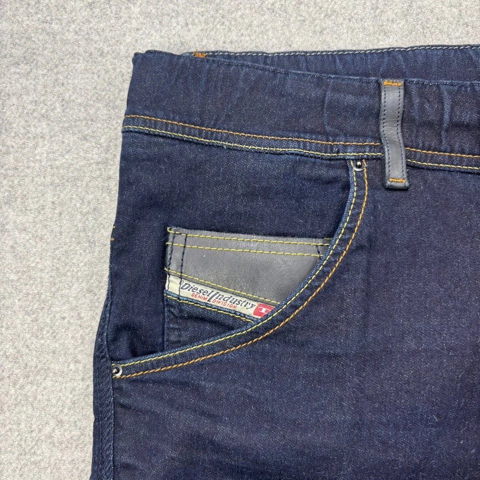 Pantalones deportivos Diesel Jeans Krooley para hombre 38 mezcla de mezclilla lavado oscuro cordón Foto 2 de 4