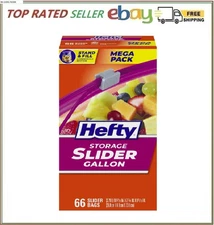 Food Bag Hefty Slider Storage Bags Gallon Size 66 Count. Free Shipping