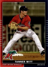 2016 Tanner Witt MiLB Minor League Rookie Card Ft. Myers Miracle