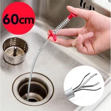 Flexible Drain Hair Remover Tool – 60cm Spring Sink Clog Cleaner for Kitchen & B