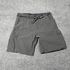 Orvis Shorts Mens 40 Gray Nylon Stretch Belted Cargo Hiking Fishing Outdoor