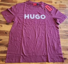 Hugo Boss Men's "HUGO" Print Logo Short Sleeve T-shirt -Crimson Red- Sz XL - NWT