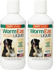Durvet WormEze Liquid Canine Feline Antihelmintic 8oz 2 Pack Worm Medicine for