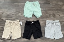Boys Old Navy Lot Of 4 Shorts Sz 4t Cotton Black Beige Gray Palm Tree Blue NWOT