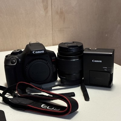 Canon EOS Rebel T7 DSLR Camera 24.1MP 3x Zoom Lens Kit, Charger, Strap, Black