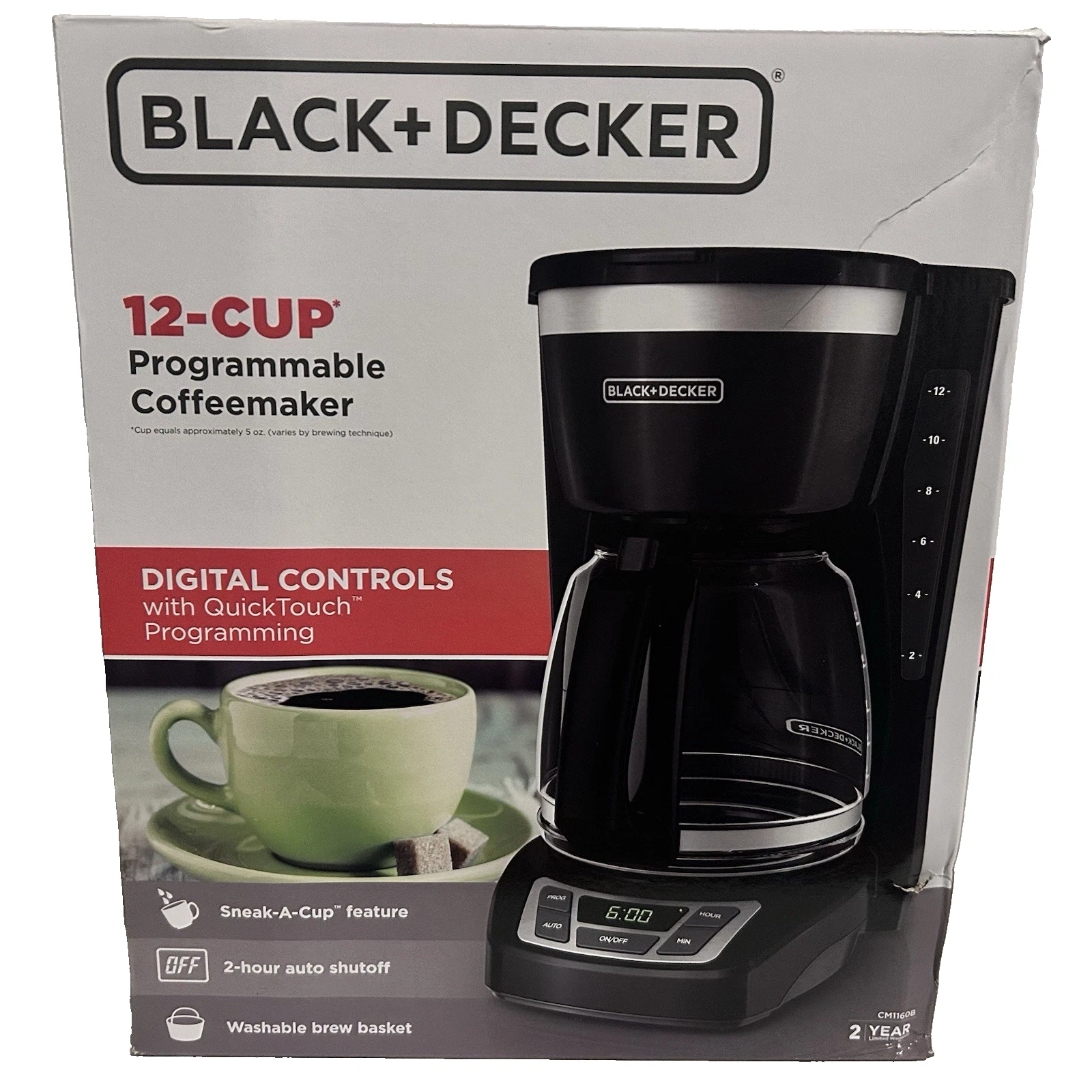 BLACK+DECKER 12-Cup Digital Programmable Coffee Maker (CM1160B) – NEW!