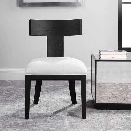 Uttermost Idris Charcoal Black Stain Armless Chair - Picture 1 of 6