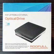 Roofull Pop-Up Mobile External Optical Drive, 3.0 USB, CD DVD +/- RW, Black