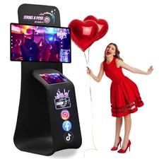 Kiosk TV Floor Stand Trade Show Display Tension Fabric Tablet Display