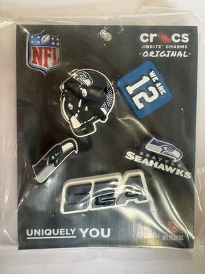 Crocs Jibbitz Seattle Seahawks NFL Shoe Charms 5-Pack Official Licensed New