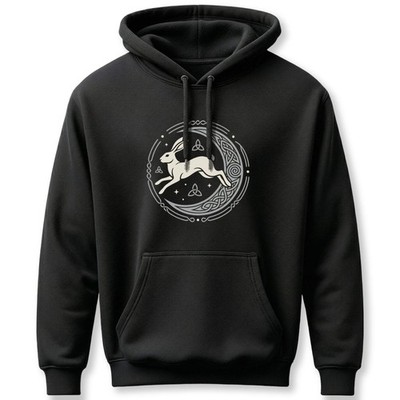 Celtic Hare Moon Hoodie - Pagan Mythology Geometric Mandala Design