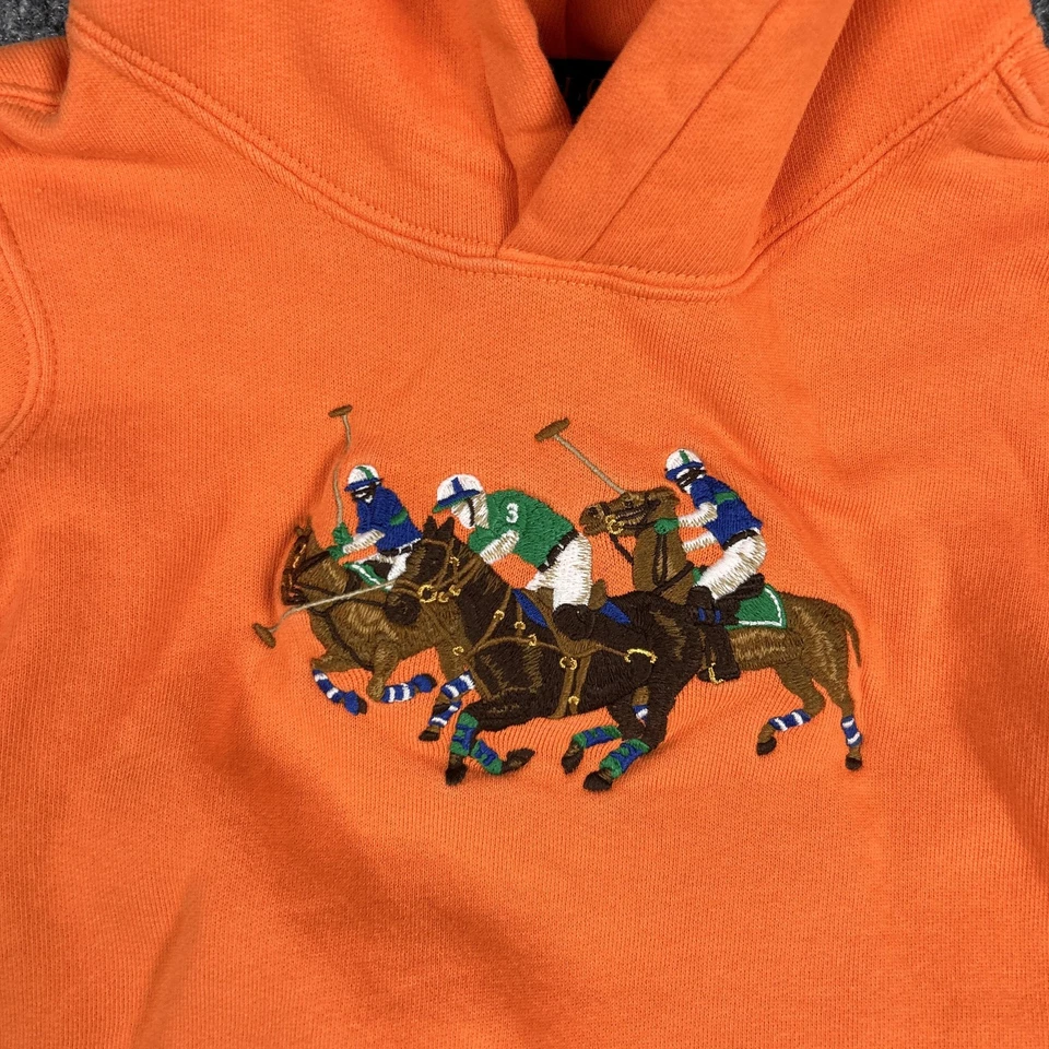 Толстовка с капюшоном Polo Ralph Lauren для мальчиков 2T оранжевая вышитая поло матч детский - Изображение 3 из 4