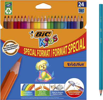 BIC Kids Evolution Ecolutions   Kartonetui im speziellen  mit 24 Buntstiften in 