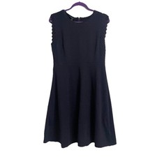 Talbots Navy Lace Trim Sleeveless Dress Womens Sz Medium 