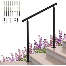 Handrails for Outdoor Steps,Step HandRail Fit 2 to 3 Steps Outdoor Stair Railing