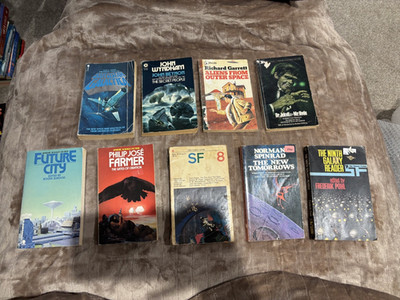 Bundle of 9 Vintage Sci Fi Books: Future City, New Tomorrows, Galaxy Reader SF-8