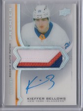 2020-21 UD Premier Patch Autograph Rookie Kieffer Bellows RC Auto /249 New York