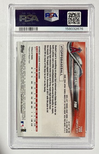 Topps 2018 Complete Set Shohei Ohtani Rookie Retail #700 Angels PSA 10