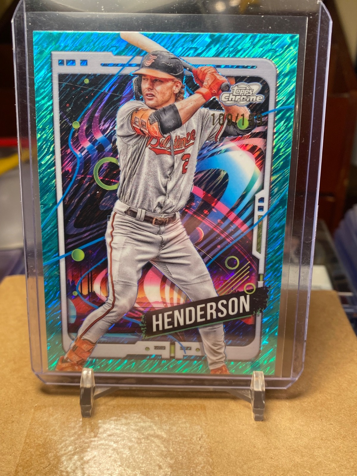 2024 TOPPS CHROME COSMIC GUNNAR HENDERSON AQUA EQUINOX REFRACTOR /199 SP ORIOLES