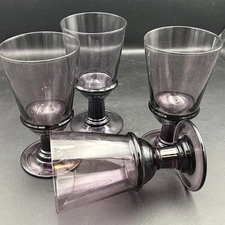 Waterford Crystal Darjeeling Amethyst Set Of 4 Iced Tea Glasses Goblets 6 7/8"