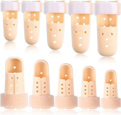 BBTO 10 Pcs Mallet Finger Splint, 5 Sizes Finger Support Brace Stabilizer Straig
