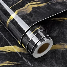 36"X200" Large Black Gold Marble Contact Paper for Countertops Contact Paper Pee